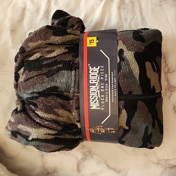 Other - Plush Hooded Camo Onsie